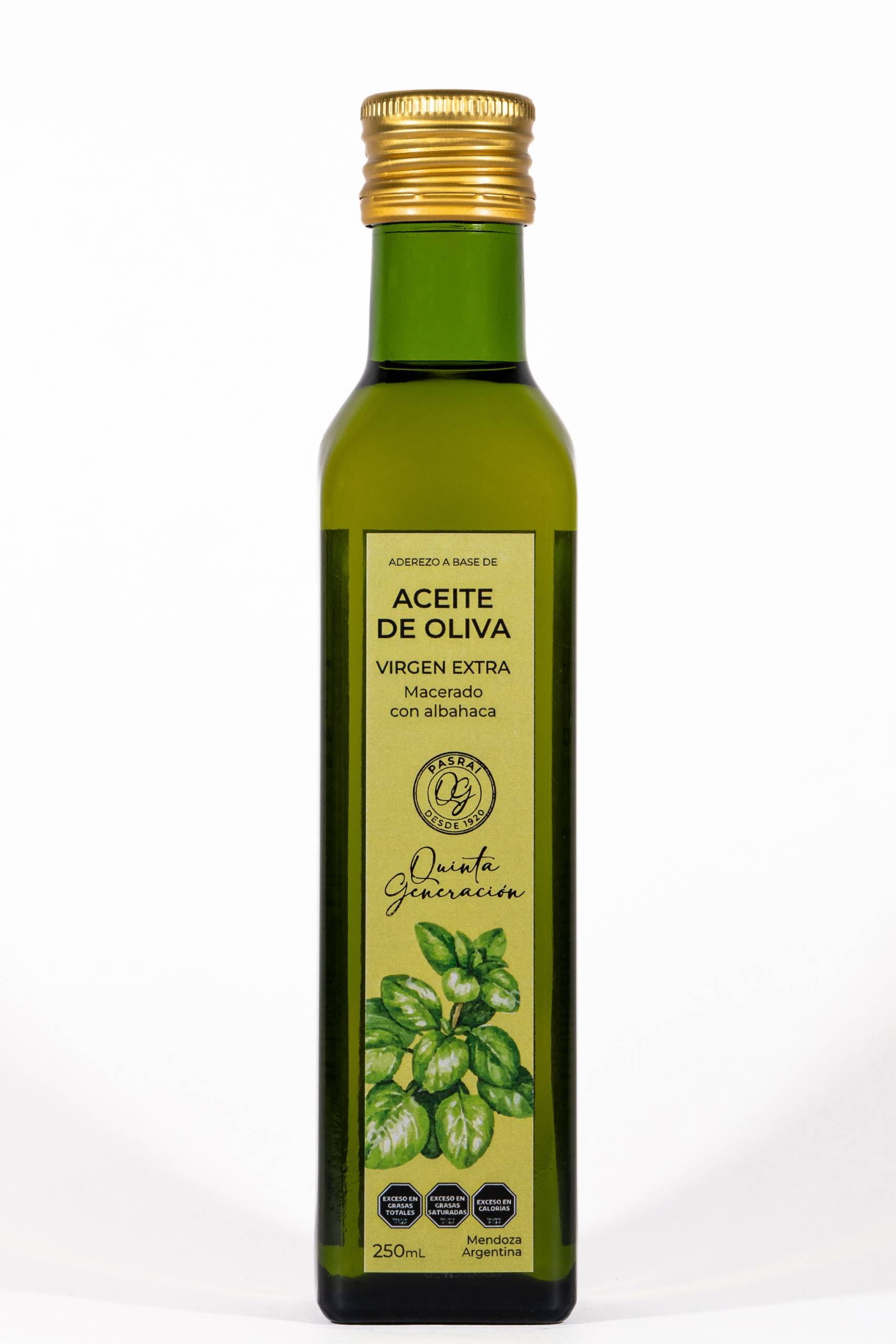 Aceite de Oliva Extra Virgen Saborizado Albahaca x 250 ml