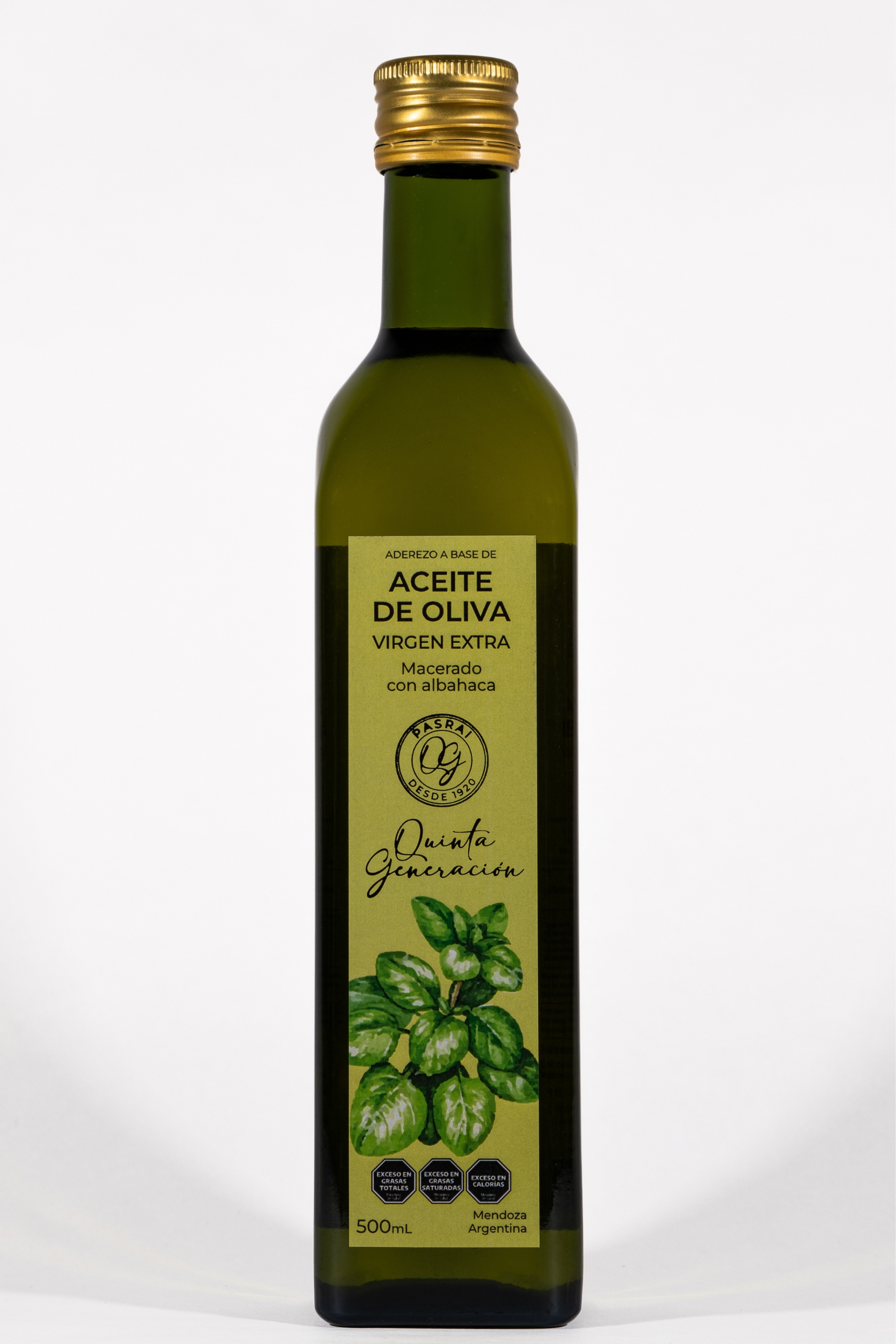 Aceite de Oliva Extra Virgen Saborizado Albahaca x 500 ml